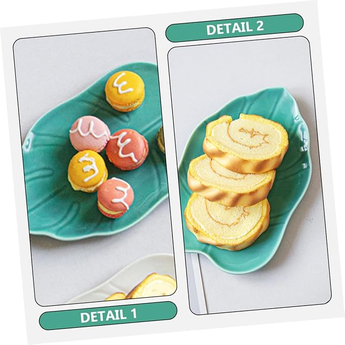 OUNONA Ceramic Leaf Plate Appetizer Serving Dish Dessert Portion Control Modern Design Dishwasher Safe