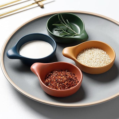 Dessert Plates Savory Dishes Dipping Sauce Plate Ceramic Dishes Appetizer Small Sauce Soy Sauce Vinegar Seasoning Dipping Dish Appetizer Plates Snack Tray(A)