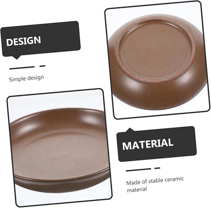LIFKOME Ceramic Appetizer Plate Shallow Serving Dish for Dipping Sauces Rustic Style Snack Bowl for Hotel Dining and Restaurant Use 4-piece Set