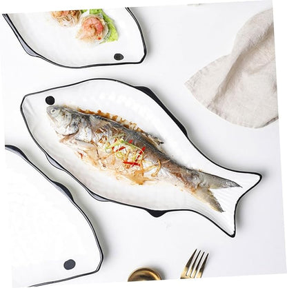 Ceramic Fish-shaped Steaming Dish Medium Smooth Surface for Serving Fish and Desserts Restaurants