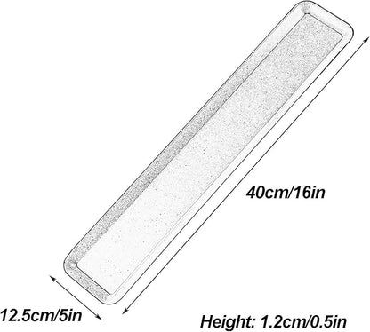 Metal Drip Tray, Stainless Steel Plant Trays for Pots, Oil Drip Pan, Stainless Steel Serving Tray for Food, Potted Plants, Jewelry, Entrance(Gray,40x12.5 cm/16x5 in)