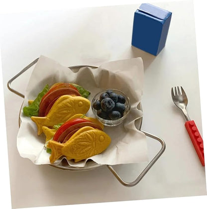 Classic Design Double Handle Plate Silver Serving Tray Party Platter Snack Plate Heat Resistant Dinnerware