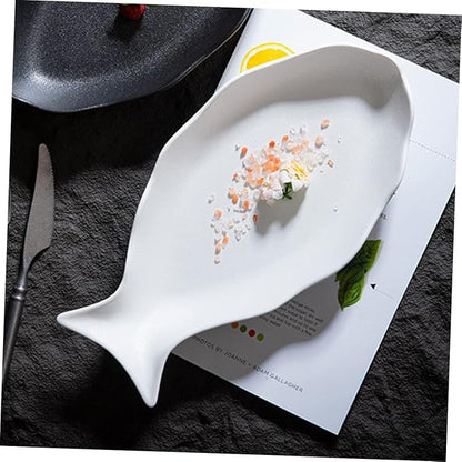 Fish Steaming Plate Ceramic Serving Dish Versatile Household Plate for Kitchen