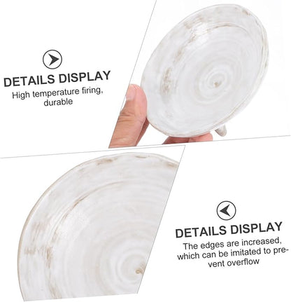 Cabilock Creative Seasoning Dish Ceramic Dipping Sauce Plate White Flavor Plate for Household Use Suitable for Appetizers and Condiments