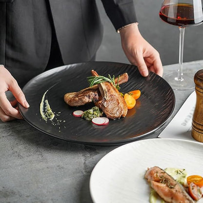 SONGCHAO Party Supplies Steak Plate, Western Food Plate, Western Restaurant Creative Commercial Ceramic Plate For Home Use Party Plates (Color : A)