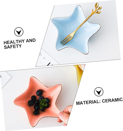 Garneck 3pcs Ceramic Serving Plate Dipping Sauce Bowls Condiment Dish Appetizer Container Random Color