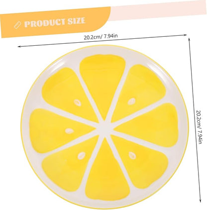 Alipis Lemon Ceramic Plate Tray Decor for Fruit Outdoor Serving Tray Lemon Themed Home Food Plates
