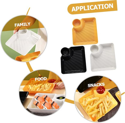 PRETYZOOM 3Pcs Square Food Serving Trays Versatile Sushi and Appetizer Trays for Home Restaurant and Cafeteria Use