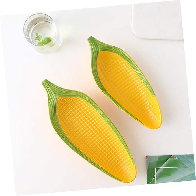 ABOOFAN 1pc Snacks Plate Yellow Appetizer Plates Trays for Food Serving Porcelain Reusable on The Cob Dishes Serving Platter Adults Charcuterie Plates Serving Plates Ceramics