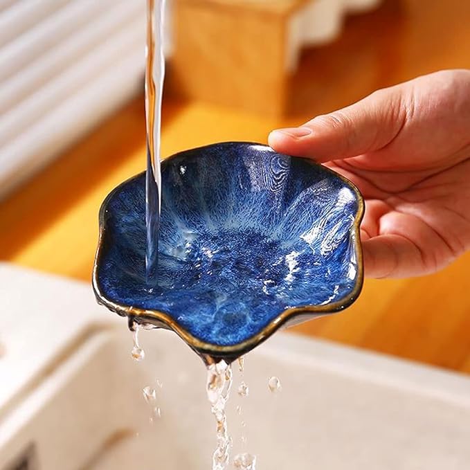 Dipping Sauce Dish Dipping Bowl Appetizer Plates 3 Oz Ceramics Sauce Dish Lotus Leaf Shape Ceramics Seasoning Dishes Ketchup Saucer Appetizer Vinegar Soy Sushi Seasoning Dipping Bowls Dipping Sauce Bo