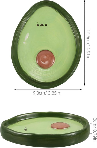 PRETYZOOM Porcelain Fruit Plate Avocado-shaped Ceramic Appetizer Plate 4-inch Hand-painted Small Dessert Dish for Home Dining and Snack Serving