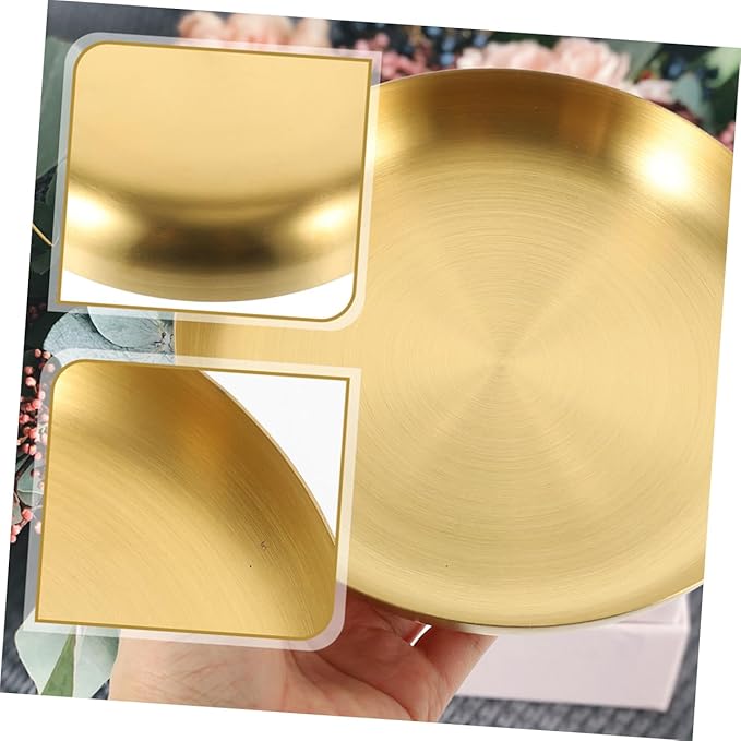 Cabilock Stainless Steel Serving Tray Large Steel Tray Steak Plate Sizzle Platter Food Serving Plate