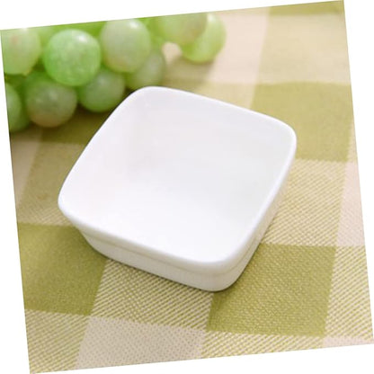 2pcs Square White Ceramic Dishes Japanese Style Porcelain Dipping Sauce Plates for Condiments Dressings and Appetizers Lightweight and Stackable Kitchen Seasoning Bowls
