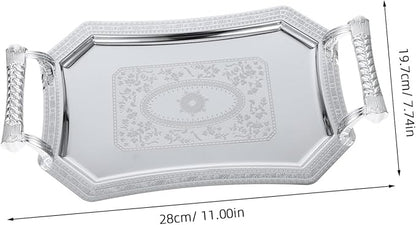 OUNONA Dinner Tray Serving Dish Table Tray Stainless Steel Versatile Home Party