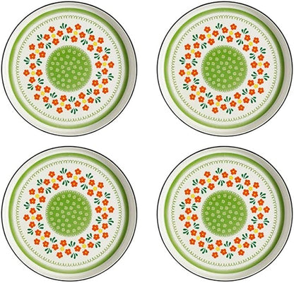 Appetizer Bowls Set of 4 Ceramic Sauce Dish Soy Sauce Dipping Plates Snack Sushi Fruit Appetizer Plates Side Dishes 4.33inches Salad Bowls (Color : Green)