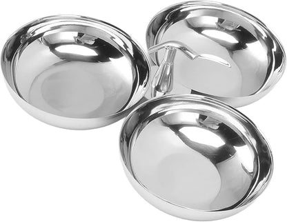304 Stainless Steel Serving Plate, 3 IN 1 Fruit Bowl Snack Plate, Reusable Dessert Plates, Fruit Plate for Fridge, Simple Snack Tray, Portable Serving Tray for Home Kitchen Party(Mg/dL)