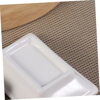 KICHOUSE 2 Pcs Pure White Ceramic Soy Sauce Tray Versatile Snack Serving Dish for Dipping Spices and Condiments Japanese Style Appetizer Plate for Everyday Use