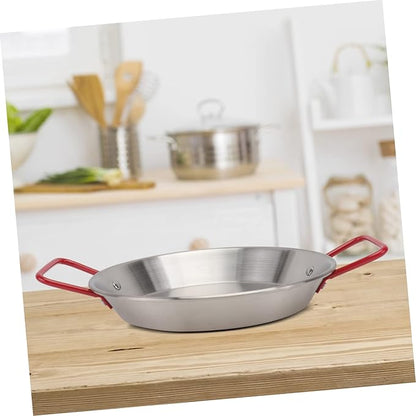 Luxshiny Classic Silver Serving Tray Handles Seafood Pot Tray for Family Dinners