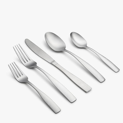 Cambridge 263K7CSLG31 Madison 62-Piece Flatware Set With Oak Tray