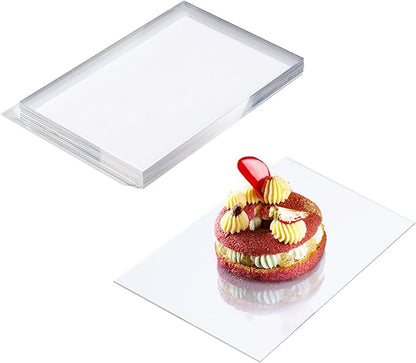 Clear Acrylic Plastic Plates for Party, 12 Pack Appetizer Plates Set, Fancy Plated Dessert Serving Dishes for Weddings, Bridal Shower Decorations Plates & Party Essentials| 4 x 6 in. 1MM thick