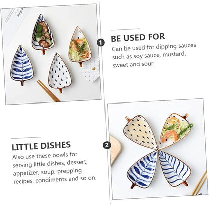 ABOOFAN 3pcs Ceramic Sauce Dipping Dishes for Seasonings Appetizers and Snacks Random Styles Smooth Texture Kitchen Serving Plates for Home and Restaurant Use