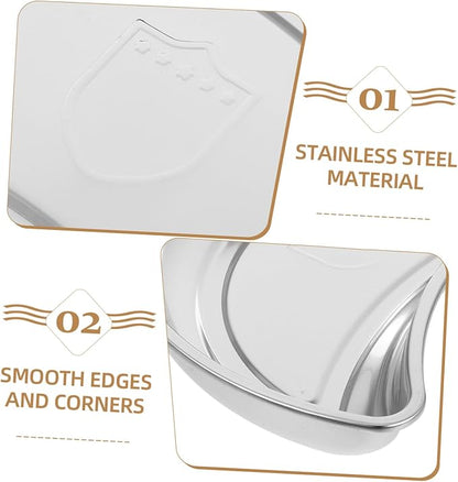 Cabilock Stainless Steel Tray Half-Moon Decorative Serving Dish for Dry Fruit Coffee Dessert Decorative Trays for Home