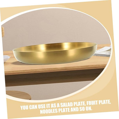 Cabilock Stainless Steel Serving Tray Large Steel Tray Steak Plate Sizzle Platter Food Serving Plate