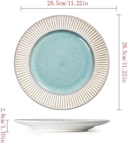 Dining Plates Simple And Creative Embossed Ceramic Western Steak Plate Tableware Dinner Plate