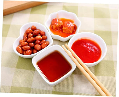 2pcs Square White Ceramic Dishes Japanese Style Porcelain Dipping Sauce Plates for Condiments Dressings and Appetizers Lightweight and Stackable Kitchen Seasoning Bowls
