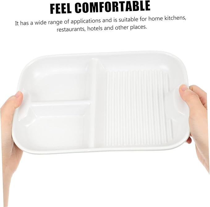 Unique Ceramic Plate Breakfast Divided Plate Serving Dish Handles Multi-use for Snacks Fruits Chips Boys and Girls Dining