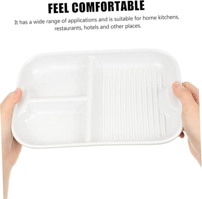Unique Ceramic Plate Breakfast Divided Plate Serving Dish Handles Multi-use for Snacks Fruits Chips Boys and Girls Dining