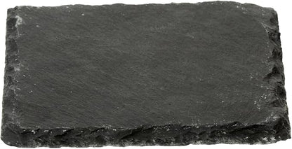 Restaurantware Square Slate Platter 10 Count 4 x 4 Inch Scratch-Resistant Slate Cheese Board Modern Serving Tray Black Rustic Design for Charcuterie and Appetizers