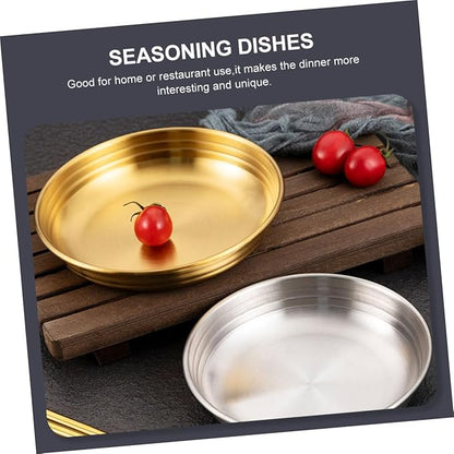 Korean Kimchi Dish Flat Seasoning Bowl Ceramic Food Sauce Plate for Appetizers Suitable for Home Restaurant Use