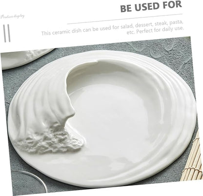 Ceramic Serving Plate for Appetizers and Cold Dishes Unique Pattern -inch Porcelain Dish for Parties and Home Use