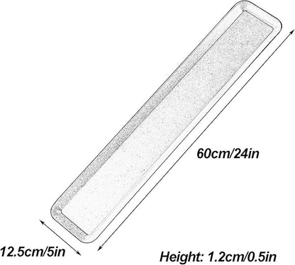Metal Drip Tray, Stainless Steel Plant Trays for Pots, Oil Drip Pan, Stainless Steel Serving Tray for Food, Potted Plants, Jewelry, Entrance(Gray,60x12.5 cm/24x5 in)