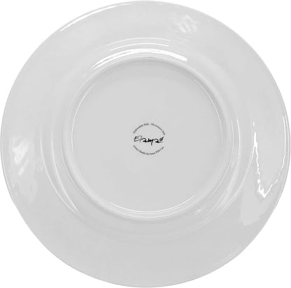 Elama Julia 16 Piece Scalloped Double Bowl Porcelain White Dinnerware Set, Serveware, Tableware, Bowls, Plate Set (Julia)