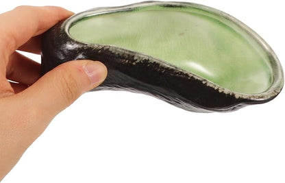 Kichvoe Ceramic Oyster Shell Dish for Sushi Appetizer Plate and Food Serving Elegant Vintage Design for Seafood and Dessert Easy to Clean and Dishwasher Safe for Restaurants and Home Use