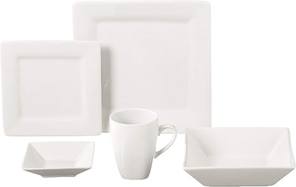 10 Strawberry Street Nova Square 40 pc Dinnerware Set, Cream White