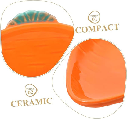 Zerodeko Carrot Seasoning Dish Porcelain Appetizer Plate Dipping Bowl Ceramic Sauce Dish
