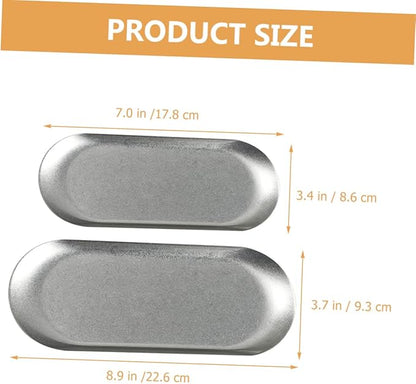 304 Stainless Steel Dinner Plate Set Silver Trays for Serving Chip Dip Serving Platter Vintage Plates for Eating