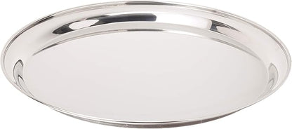 Libertyware 16 Inch Round Stainless Steel Serving Tray, Silver
