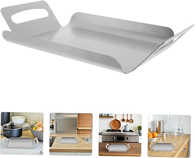 Garneck Korean Style Stainless Steel Bread Tray Silver Multi-Purpose Platter Snack Dishes Cake Tray Portable Serving Platter