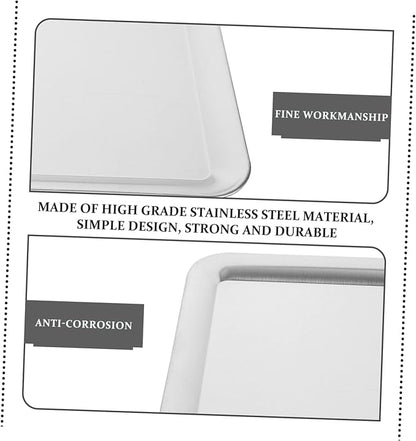 PRETYZOOM Cheese Melts Tray Square Decor Tray Serving Fruit Storage Plate Party Dessert Stainless Steel
