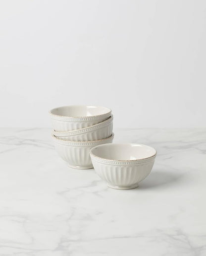 Lenox 895719 French Perle Groove All-Purpose Bowls, Set Of 4 White
