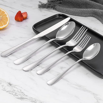 20-piece Silverware Set with Steak Knives For 4, Flatware Cutlery Set, Stainless Steel Forks And Spoons Silverware Set, Kitchen Utensils Set, Dishwasher Safe