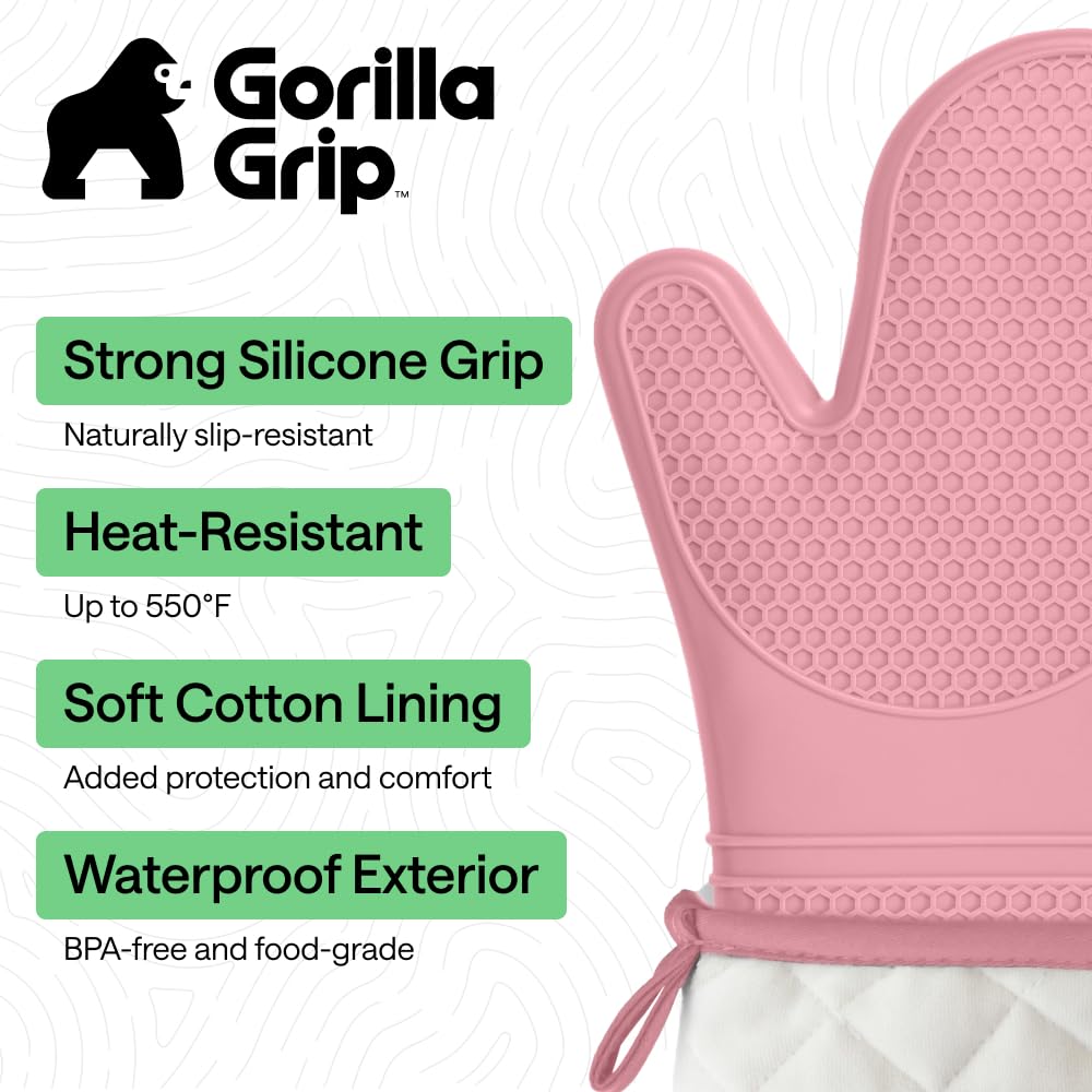 BPA Free Soft Silicone Oven Mitts (2 Count)