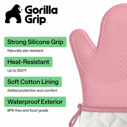 BPA Free Soft Silicone Oven Mitts (2 Count)