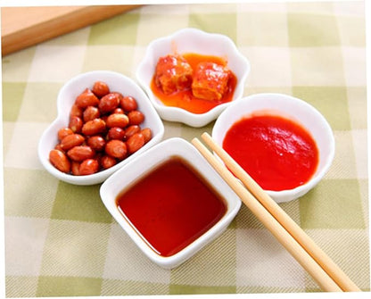 2PCS White Ceramic Dipping Dishes Square Seasoning Sauce Plates for Condiments Appetizers and Desserts Elegant and Stackable Kitchen Serving Bowls