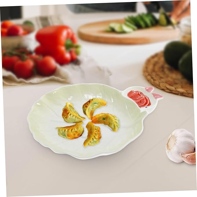 PRETYZOOM Cartoon Ceramic Serving Plate Adorable Rabbit Design for Appetizers Snacks and Desserts Versatile Kitchen Tray for Parties and Everyday Use Photo Prop and Easy