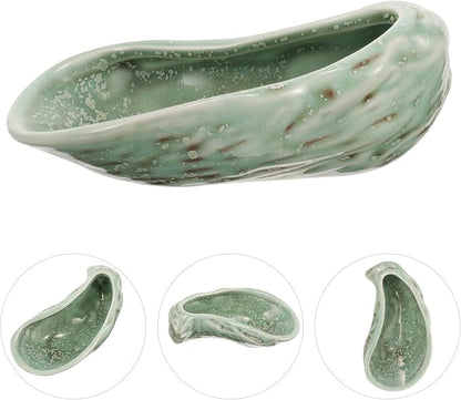 Kichvoe Oyster Shell Plate Elegant Ceramic Serving Dish for Appetizers Desserts Snacks Smooth Dishwasher Safe for Parties Gatherings Restaurants Decorative Food Container